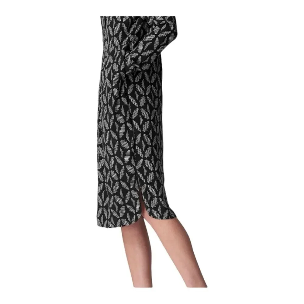 Whistles Courtney Geo Printed Dress Black and White Size 8